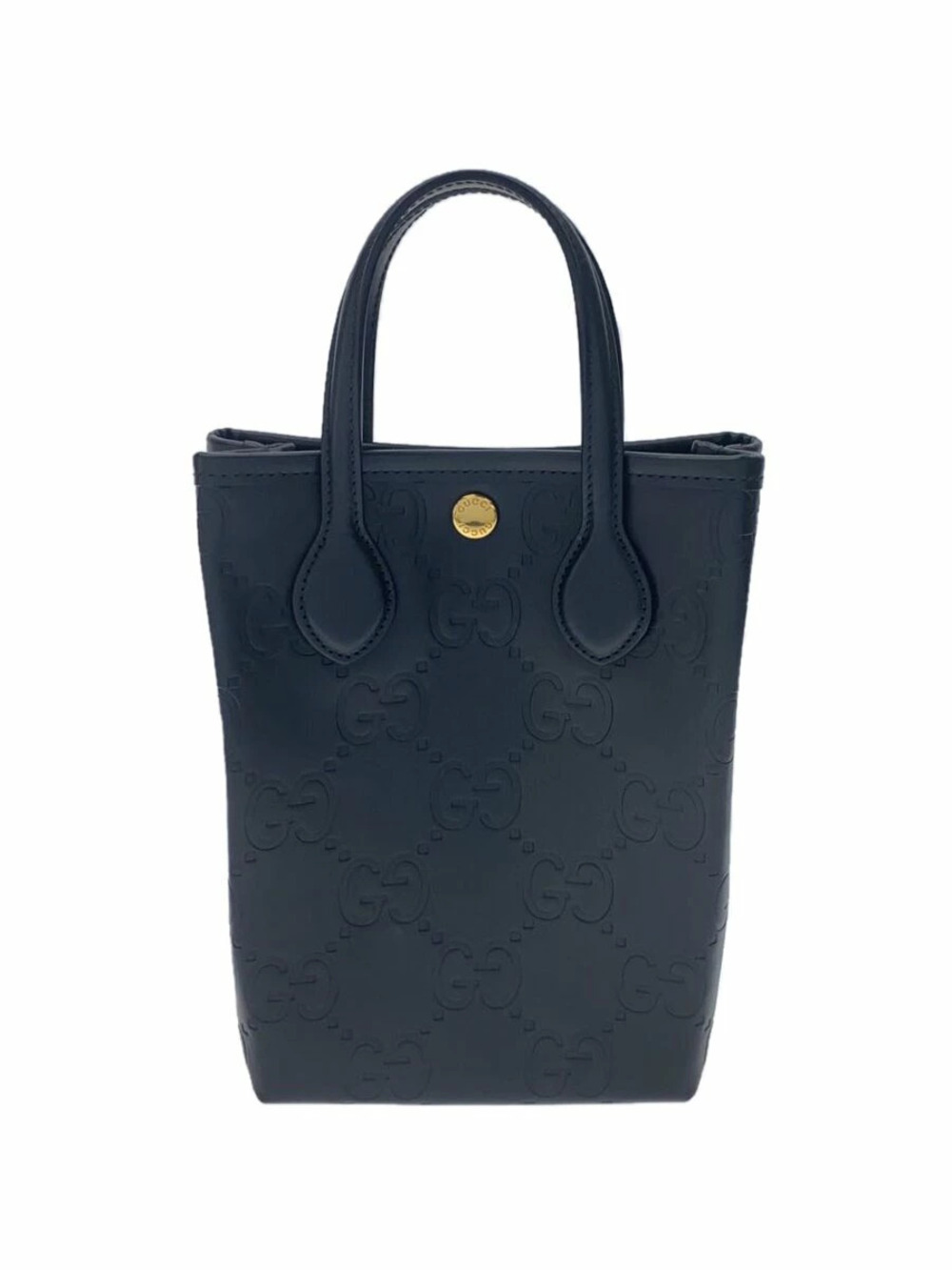 Gucci GG Super Embossed Bag Strap Leather Black